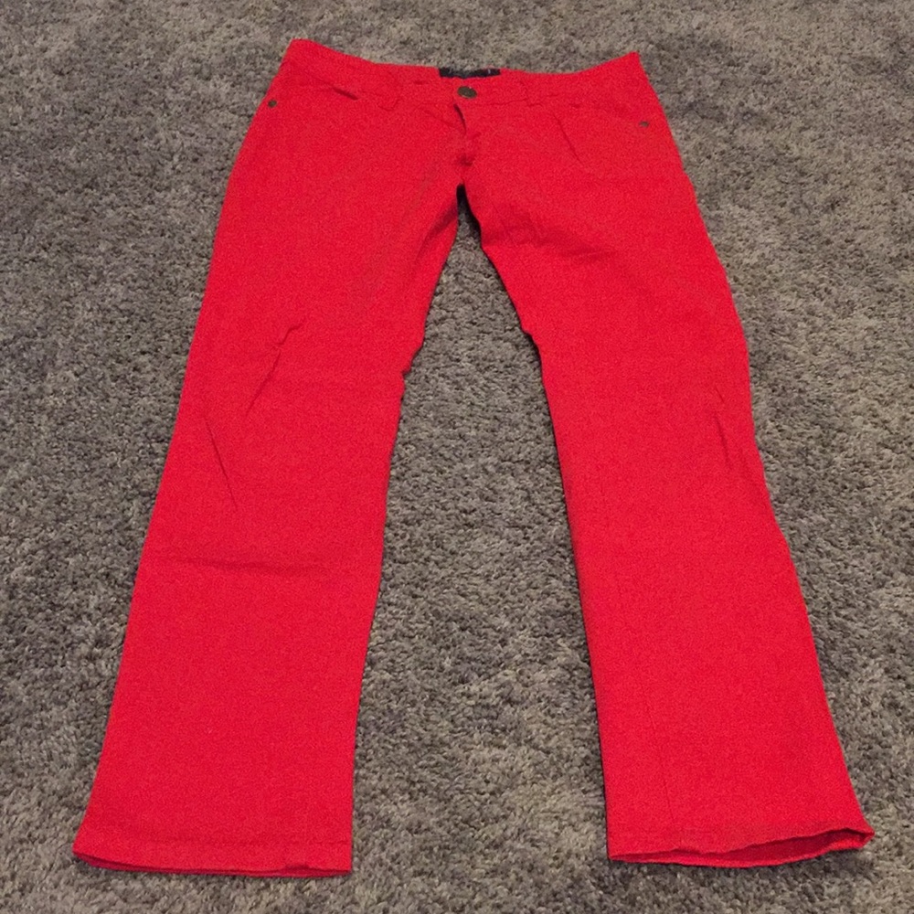 Red skinny jeans size 1 papaya fit like women’s 2